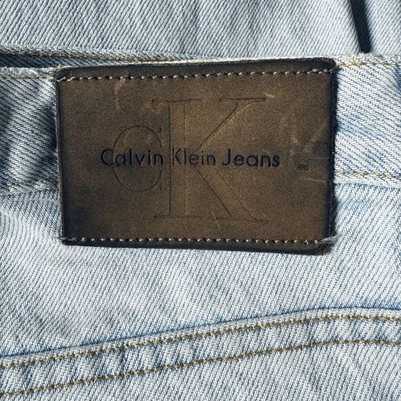 VTG Calvin Klein Hi Rise Jeans Stonewash Leather Patch USA Women's Size 6 x 30 - Picture 5 of 7